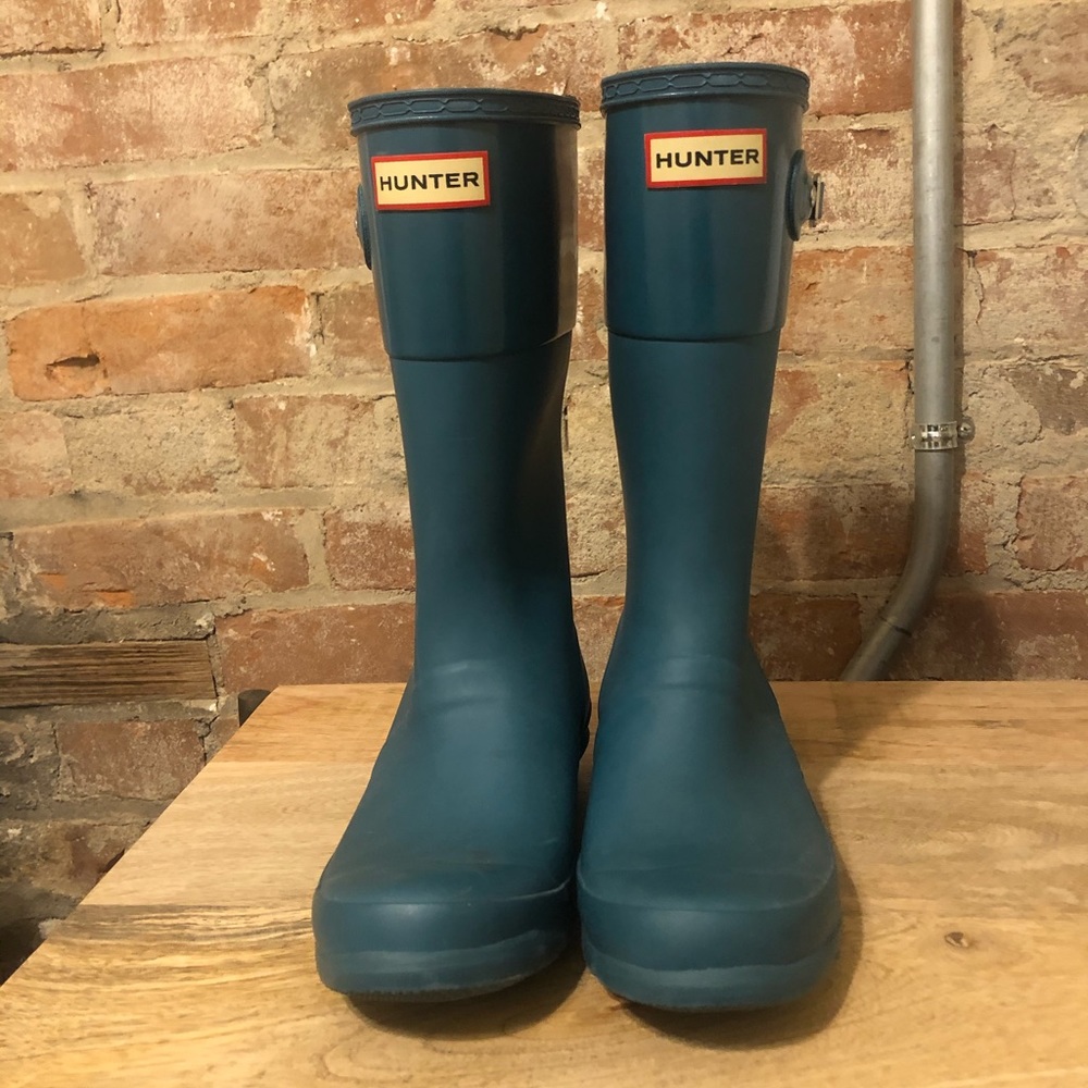 Hunter teal rain boots